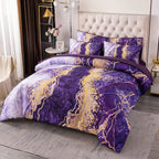 PERFEMET 6 Piece Teal King Size Comforter Set Watercolor Marble Bedding Set