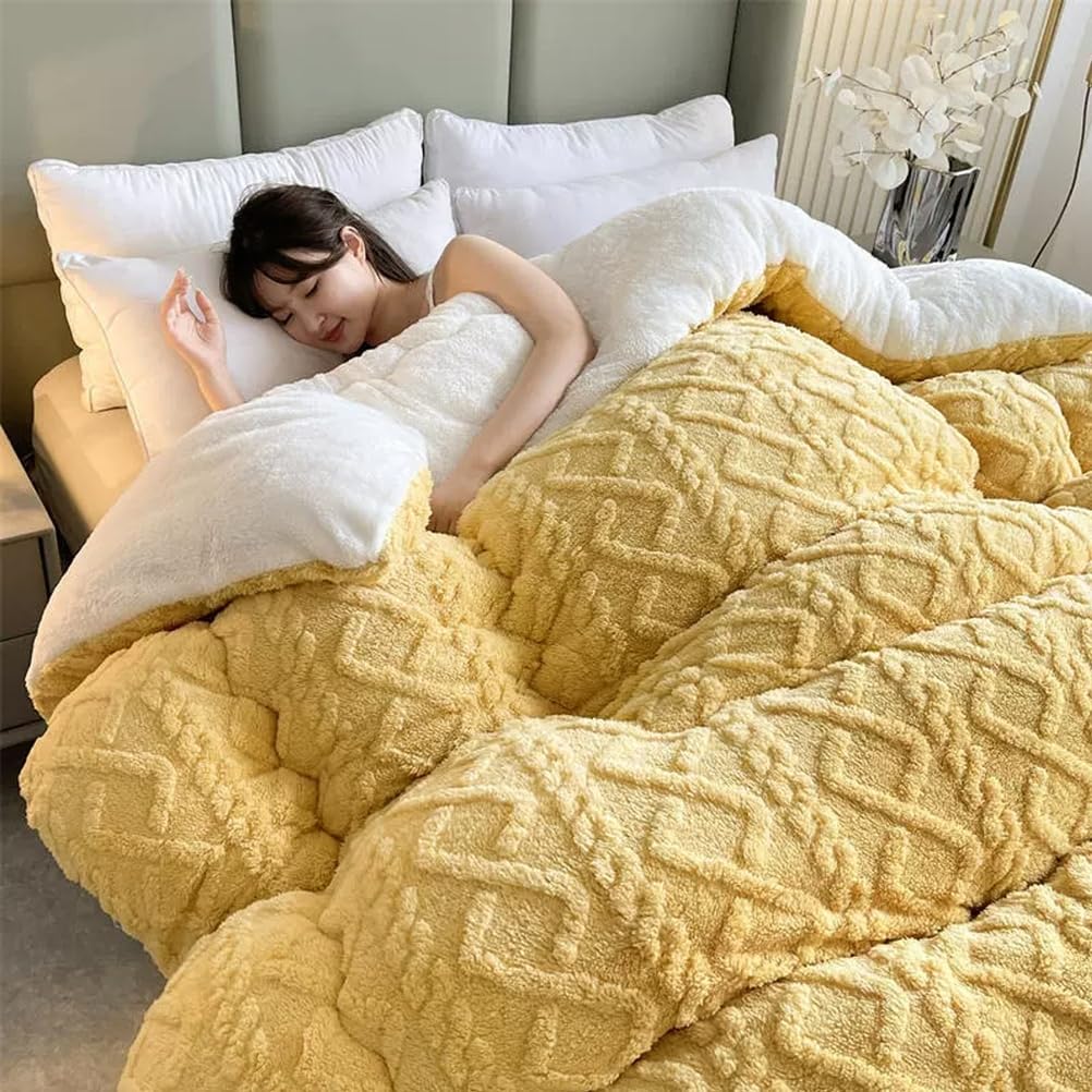 Breathable Warmth Fluffy Plush Double Sided Velvet Blanket,Thickened Super Soft Insulation Hibiscus Winter Quilt, Hibiscus Double Fabrics, for Cold Weather,Pink,220x240cm/5kg