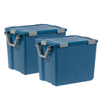 IRIS USA 4-Pack 74 Qt Storage Bins with Gasket Lids, Navy