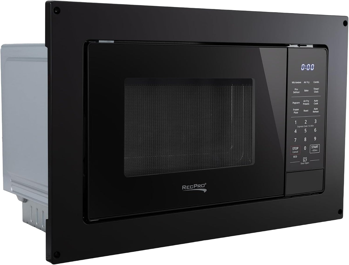 RecPro RV Air Fry Microwave 1.0 Cu Ft, 900W Black
