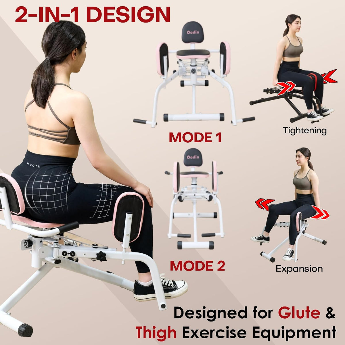 Hip Abductor Adductor Machine for Home Gym Inner/Outer Thigh Workout System