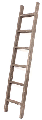 BARNWOODUSA 5 FT Decorative Ladder, Reclaimed Wood Ladder - Smoky Black