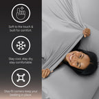 SHEEX Active Comfort Anti-Wrinkle Cooling Sheets, King/Cal King, Blue Sky