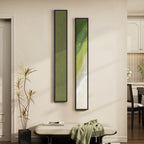 Large Framed Beige Cream Abstract Vertical Wall Art for Hallway, 2 Piece