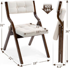 HOMEFUN Folding Chairs with Cushion, Folding Dining Chairs, 2 Pack