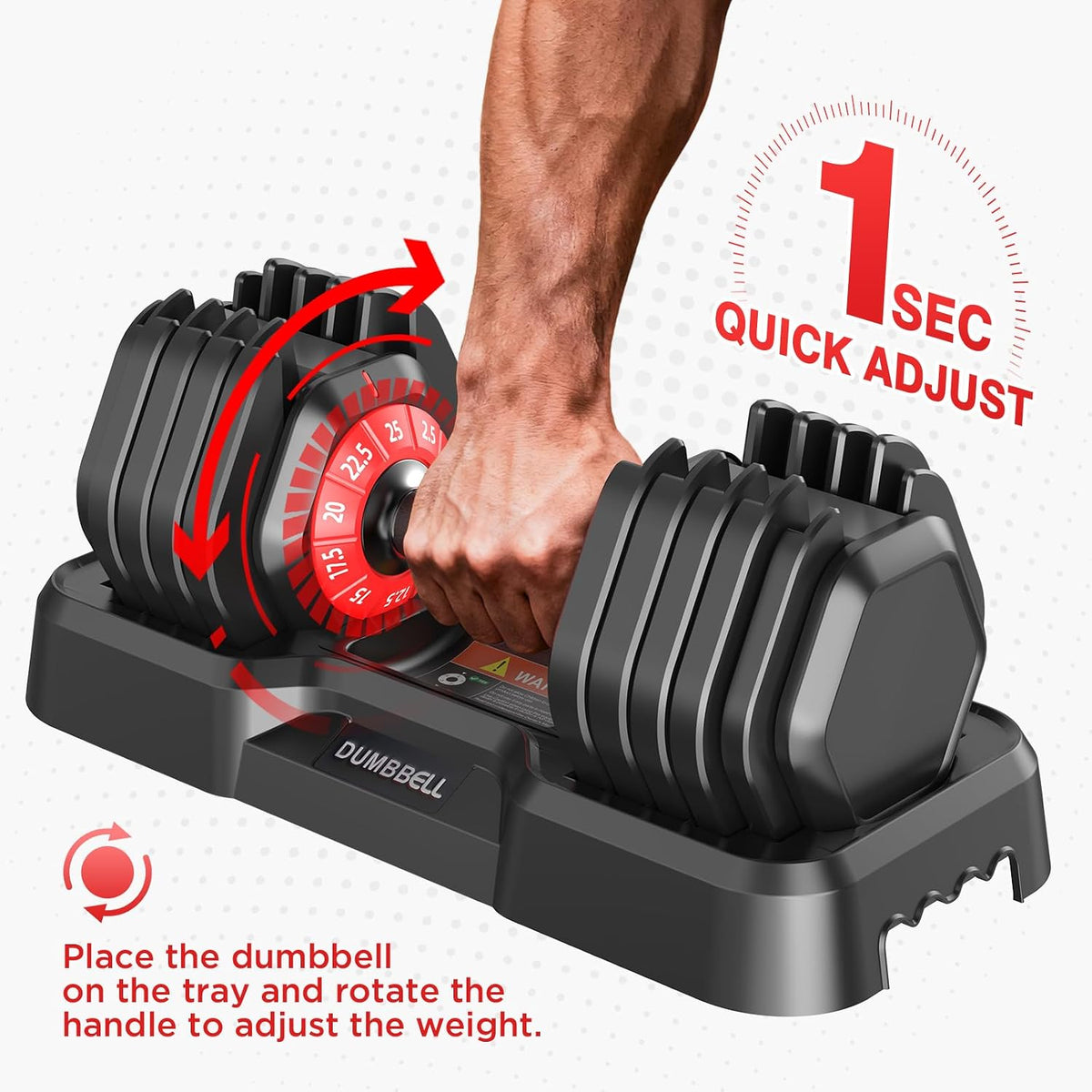 Adjustable Dumbbells Set of 2 for Home Gym Fitness Free Weights Set