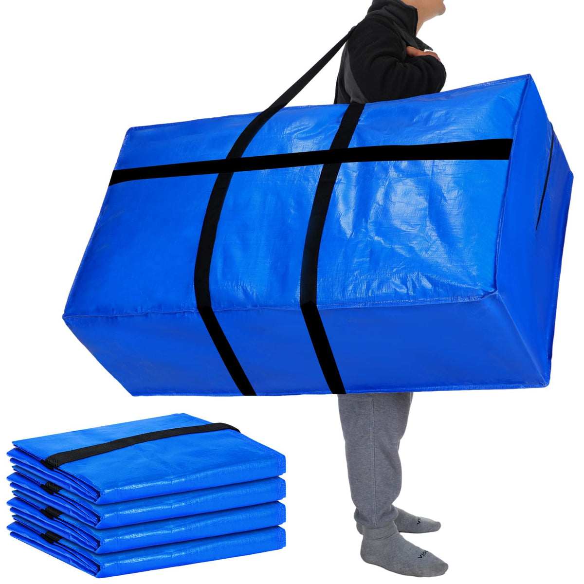 Windyun 4 Pcs 195 Gallon Extra Large Moving Bags XXL Heavy Duty Storage Bag