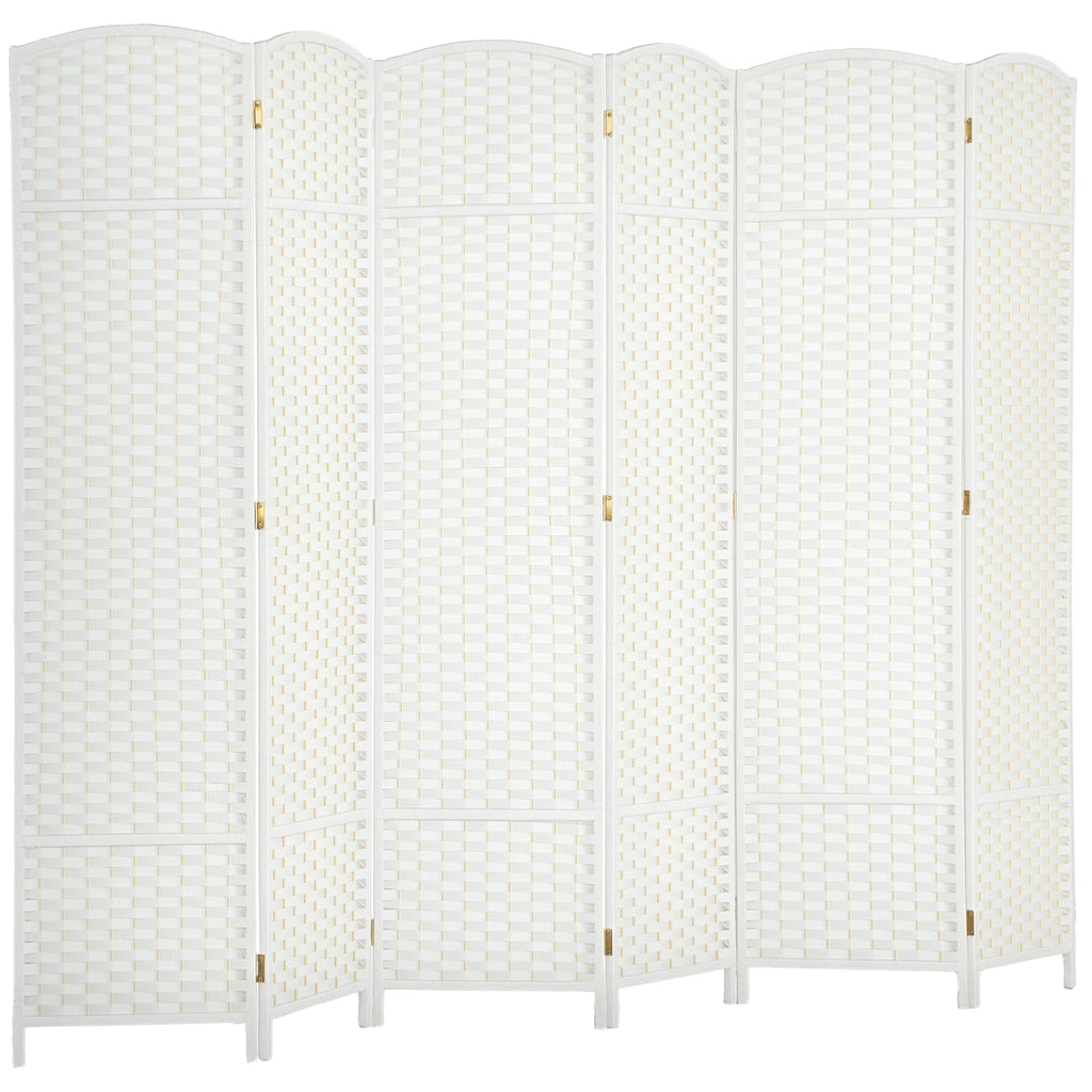 HOMCOM Room Divider 8 Panel Folding Privacy Screen 5.6' Tall Nature Wood
