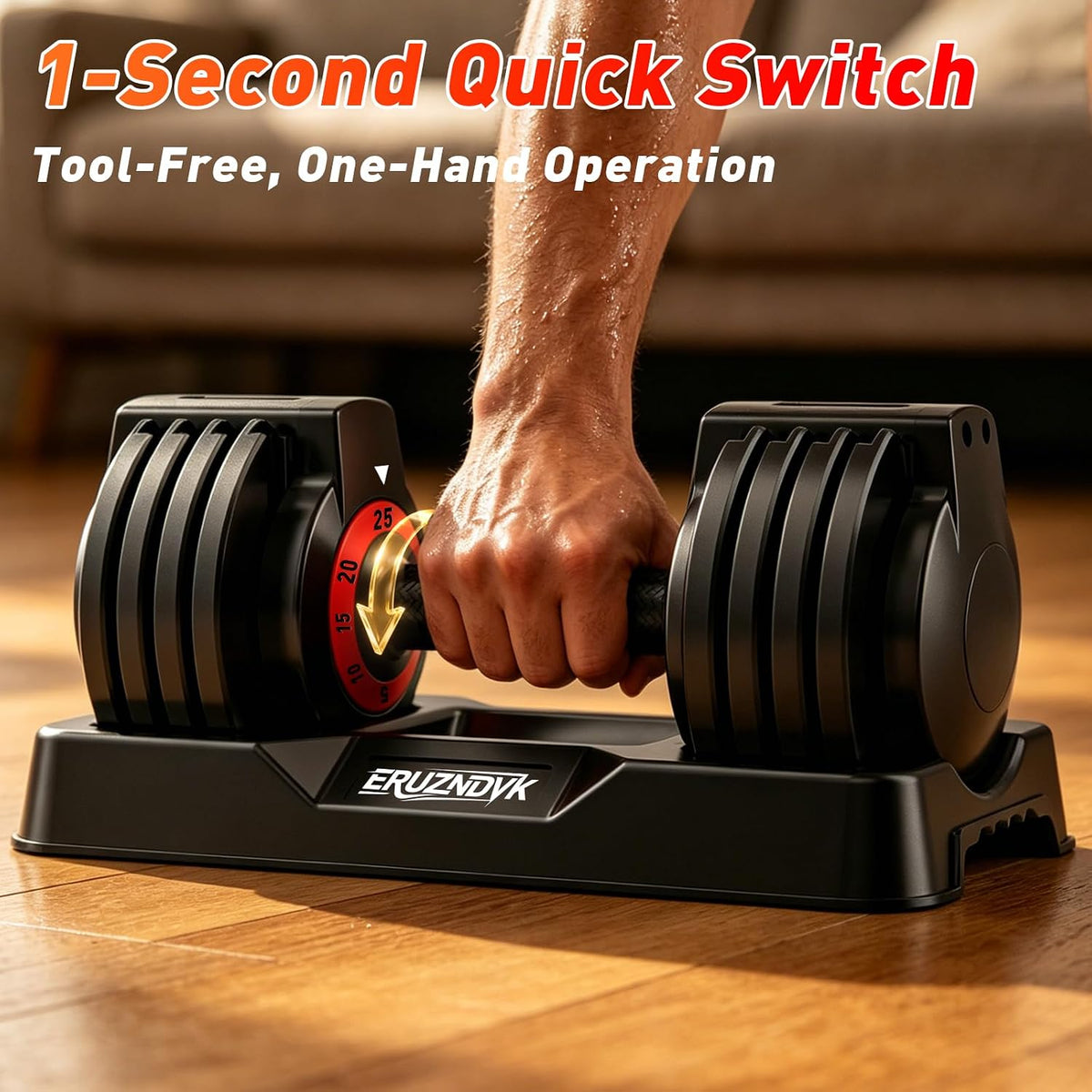 25/50lbs Adjustable Dumbbell Set of 2, 5-in-1 Free Weights Set