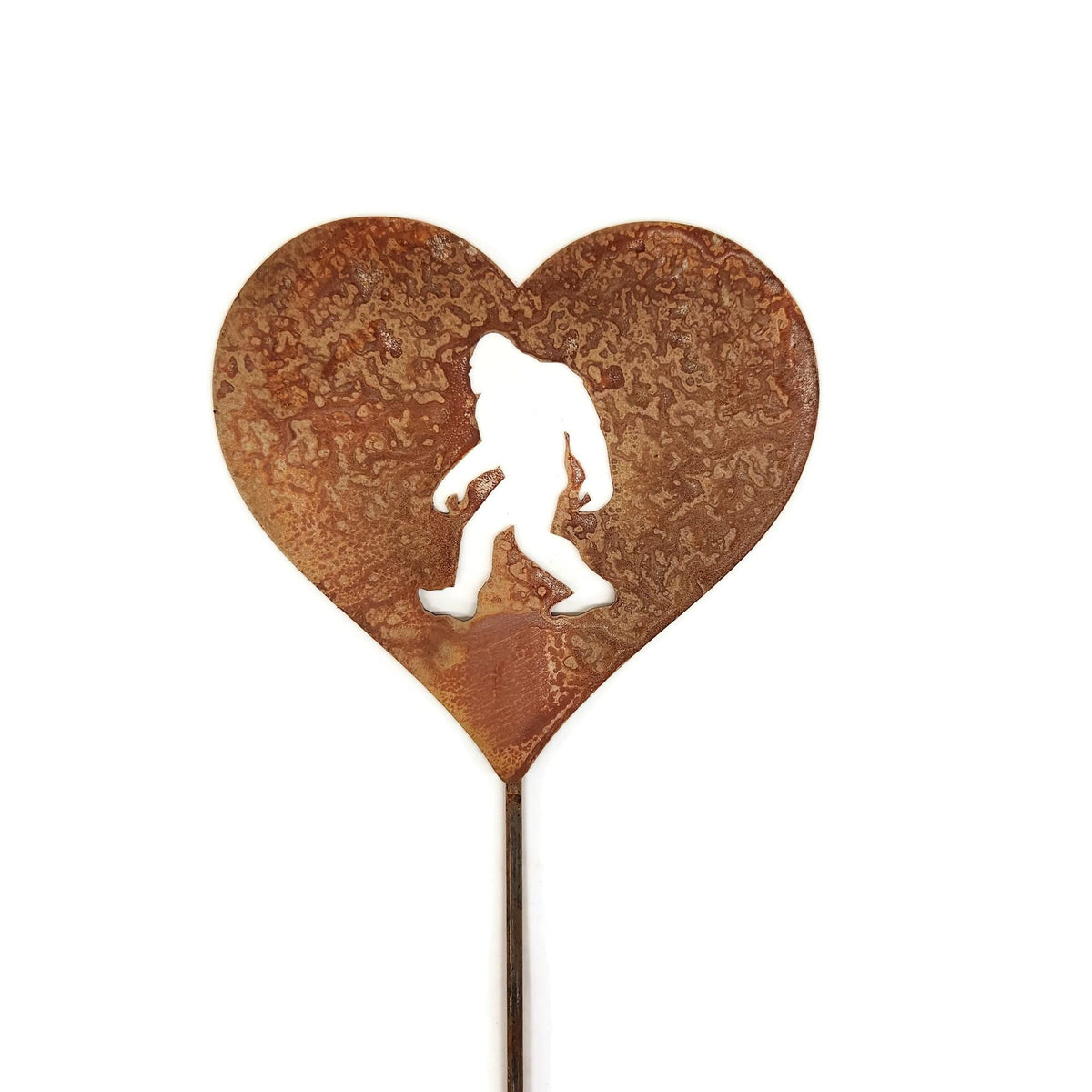 Pet Dog, Cat, Rabbit or Bird Keepsake Memorial Heart Garden Stake 20 to 28 Inches Tall (Large Heart, 28" Tall, Paw Print, Naturally Rusted)