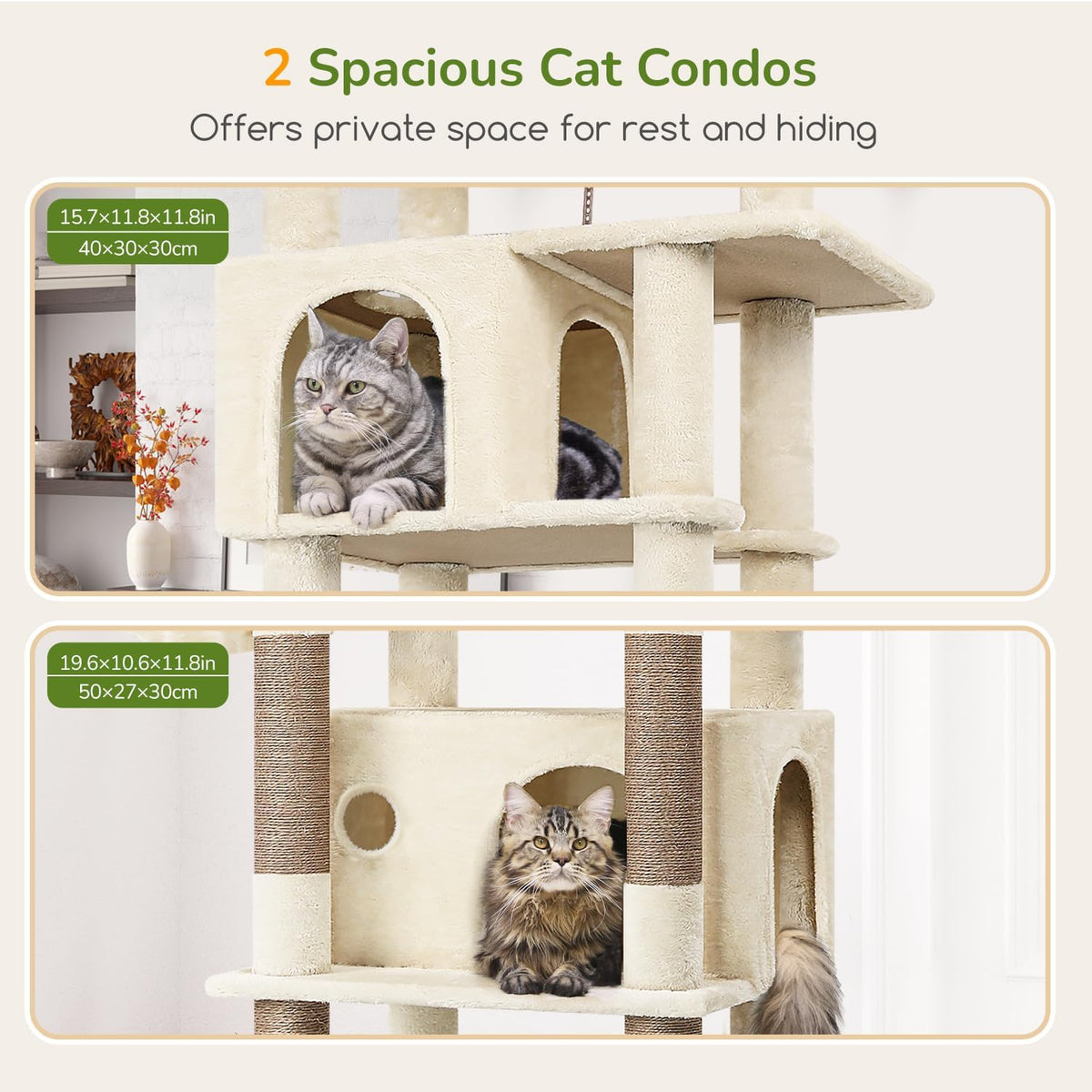 Globlazer Cat Tree for Large Adult Cats, Heavy Duty Indoor Cat Tower, F74B