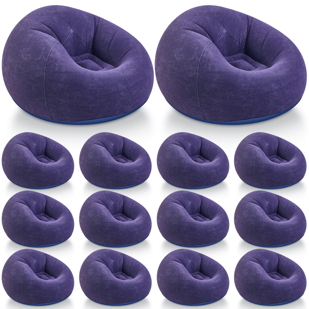 Realspring Inflatable Bean Bag Chairs,Coffee,4 Pcs
