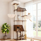 Hey-brother Wooden Cat Tree, Furniture Tower with Large Platforms, MPJ121SR