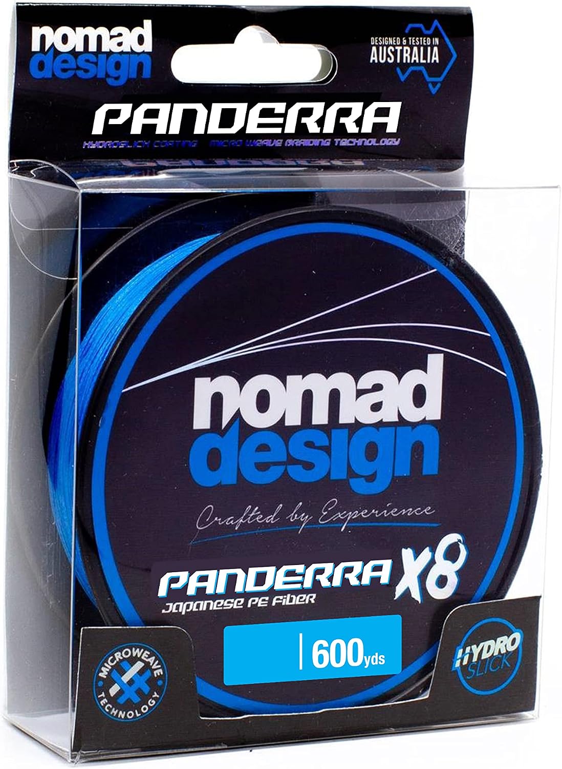 Nomad Design PANDERRA Cyan X8 Braid, Premium PE Fiber Fishing Line with Micro Weave Technology, Hydroslick Coating, and Increased Casting Distance.