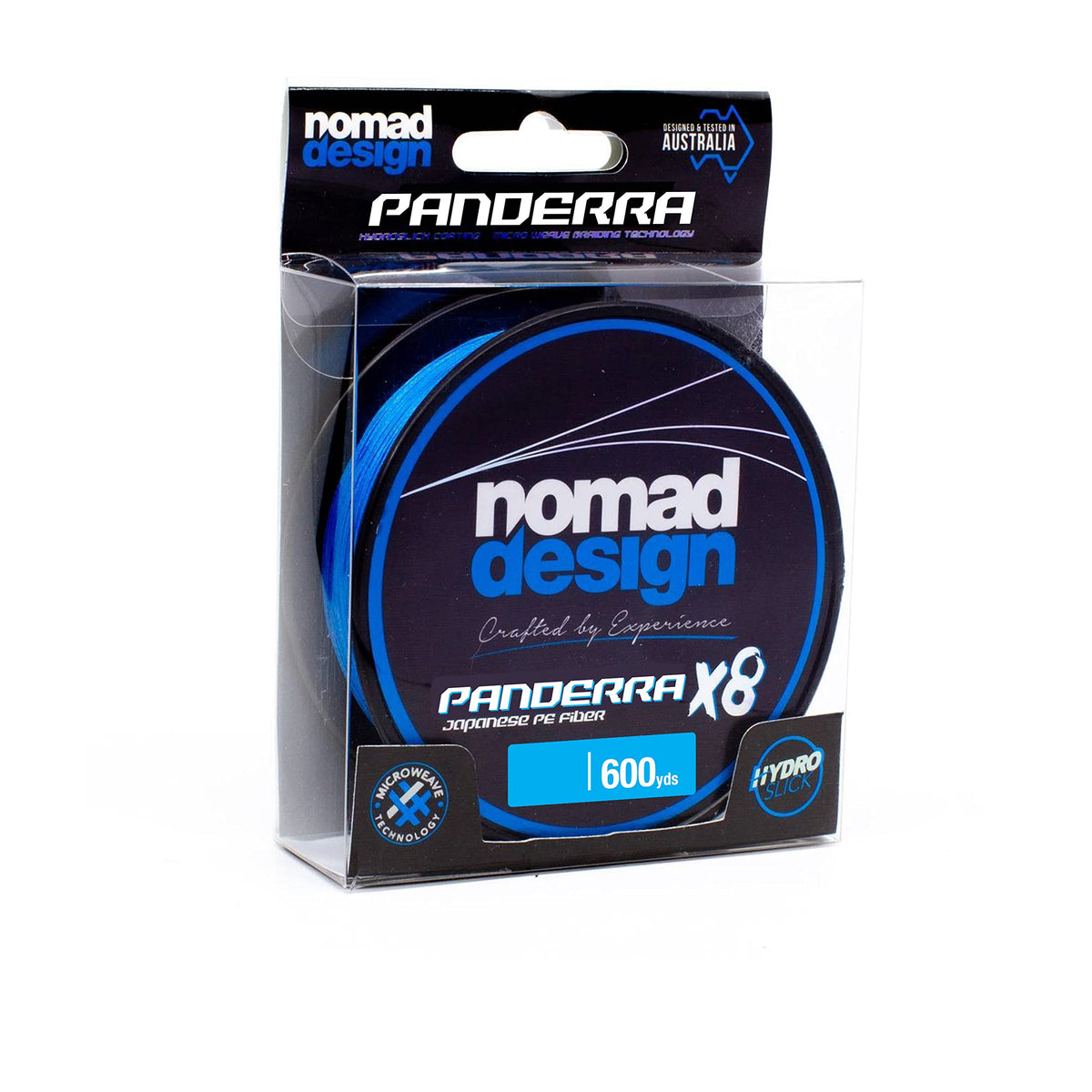 Nomad Design PANDERRA Cyan X8 Braid, Premium PE Fiber Fishing Line with Micro Weave Technology, Hydroslick Coating, and Increased Casting Distance.