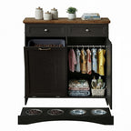 Furnaza Pet Feeding Station with 4 Bowls,Dual Doors Dog Cabinet Storage