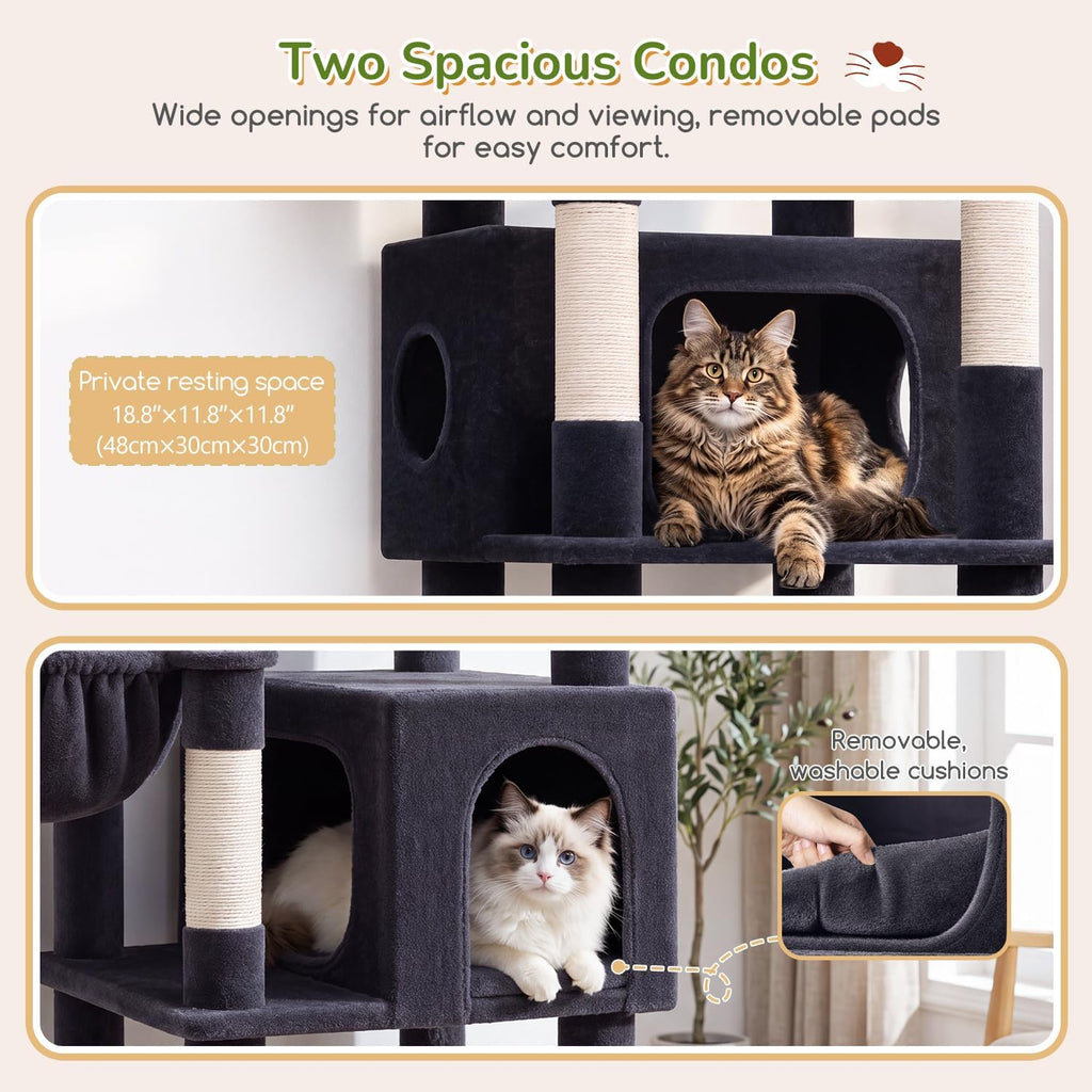 Globlazer 74in Heavy Duty Cat Tree Tower for Indoor Cats Large Adult, S74