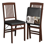 SIMPLEX Folding Wood Dining Chairs, Padded, No Assembly, 2 Pack