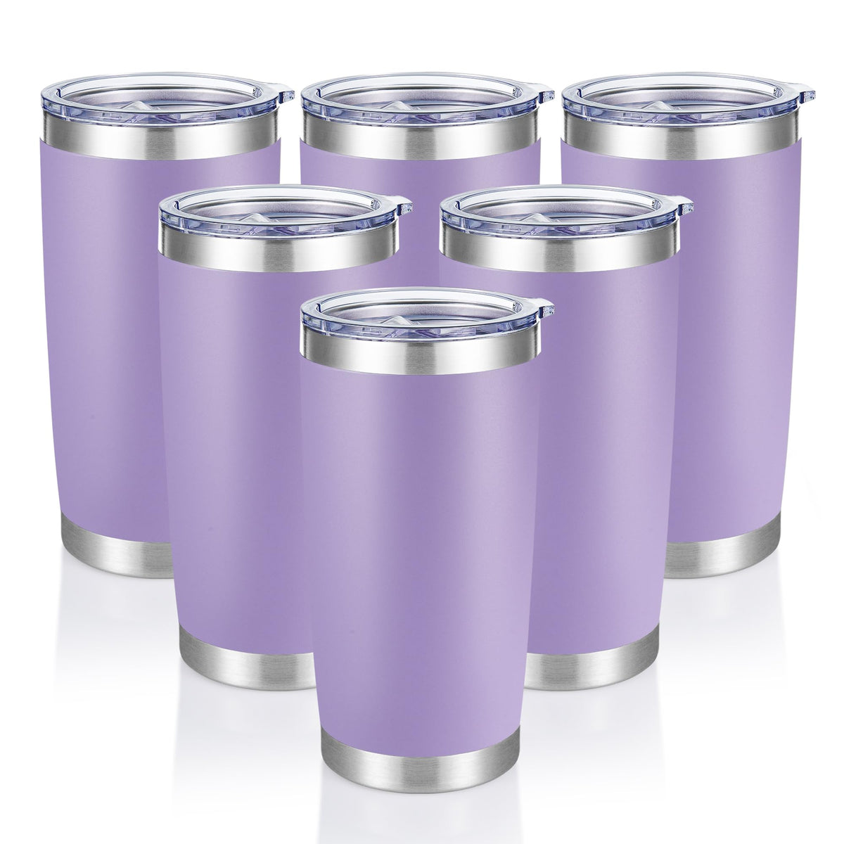 20 oz Tumblers Bulk Stainless Steel Tumbler with Lid, 12 Pack