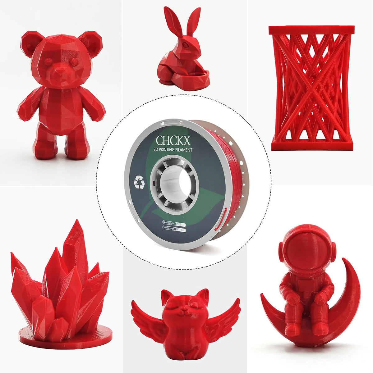 PETG 3D Printer Filament Bundle, 16Rolls,Dimensional Accuracy +/- 0.03 mm, 1kg Spool(2.2lbs), 1.75 mm Fit for Most 3D Printers,16-Multicolor Assortment
