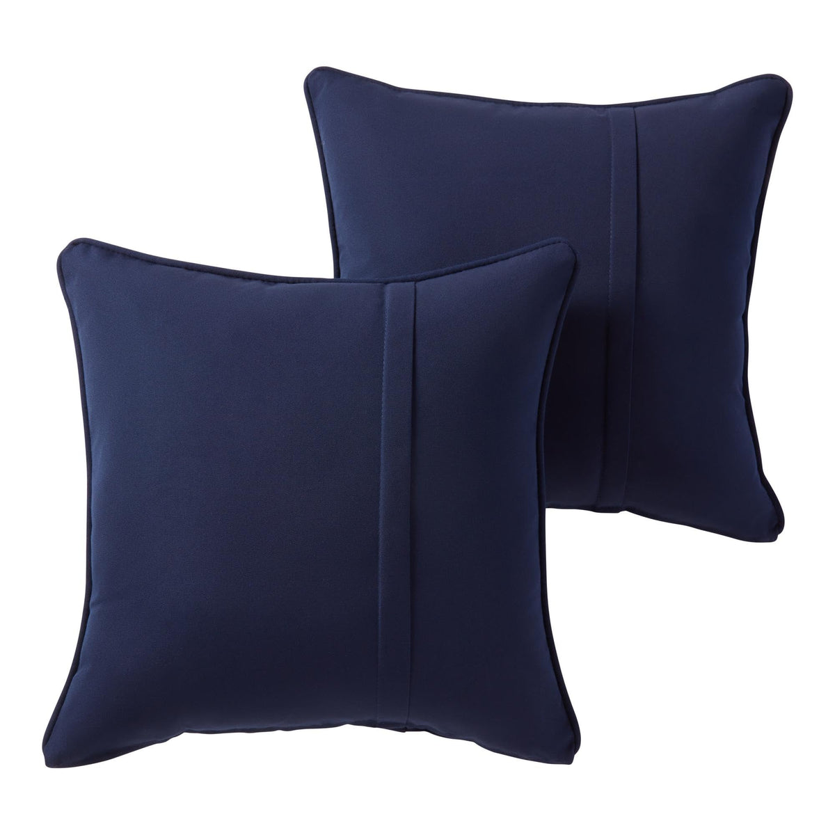 Sunbrella Outdoor Throw Pillows 20x20 Set of 2 – Corded Patio Accent Pillows with Pleated Design & Removable Zipper Covers – Weather & Fade Resistant Pillows for Patio Furniture, Cast Ash
