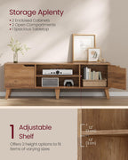 VASAGLE TV Stand for 65'' TV, Entertainment Center with Adjustable Shelf