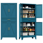 COFaR Home Farmhouse Storage Cabinet with 2 Barn Door, 61" H Metal Cabinet