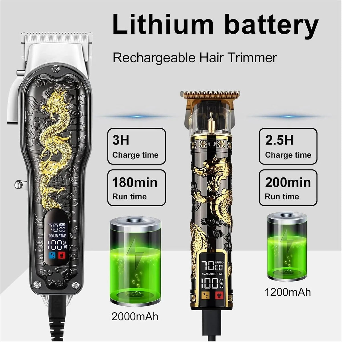 Razors Hair Clipper Electric LCD Hair Trimmer Cordless Shaver Trimmer 0mm Men Barber Hair Cutting Machine for Men Rechargeable USB(2)