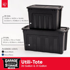 IRIS USA 4-Pack 20 Gal Heavy Duty Storage Totes with Lids, Black