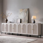 IFGET 61.75" W Modern Arched Sideboard Buffet Cabinet with Storage, Natural