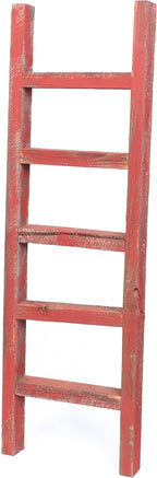 BARNWOODUSA 5 FT Decorative Ladder, Reclaimed Wood Ladder - Smoky Black