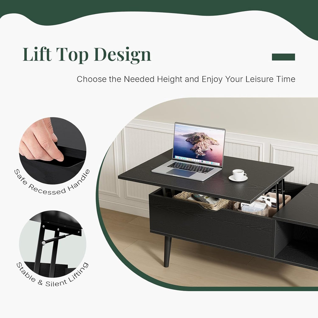 Coffee Table with Hidden Storage for Living Room, Home
