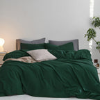 MooMee Upgraded Softer Duvet Cover Set 100% Washed Cotton Twill King