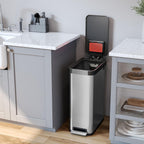 iTouchless 13.2 Gal / 50L Slim Step Pedal Kitchen Trash Can | Odor Filter