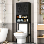 Vabches Metal Frame Over The Toilet Storage Cabinet, Black