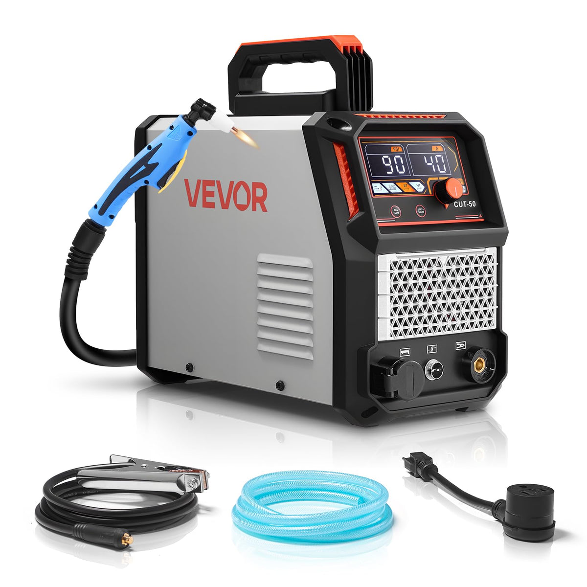 VEVOR Plasma Cutter, 65A Non-Touch Pilot Arc Plasma Cutting Machine, 110V/220V Dual Voltage Digital Display IGBT Inverter - with 2T/4T Function & Adjustable PA/PT Time for Home Repairs, Workshops