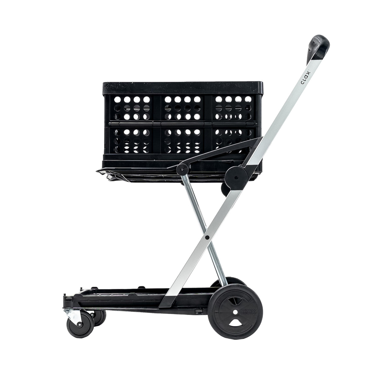 CLAX® The Original | Made in Germany | Multi use Functional Collapsible carts | Mobile Folding Trolley | Shopping cart with Storage Crate | Platform Truck (Green)