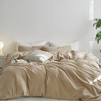 MooMee Upgraded Softer Duvet Cover Set 100% Washed Cotton Twill King