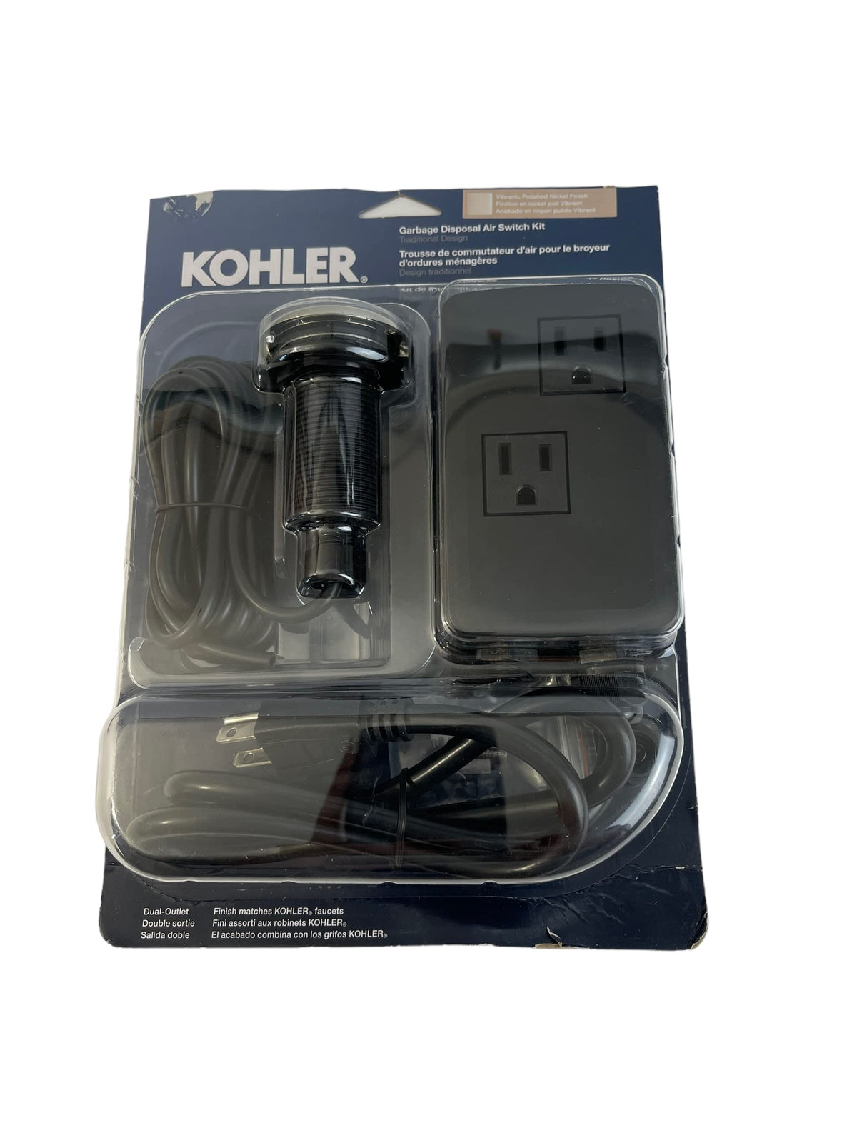 Kohler K35723-CP Garbage Disposal Air Switch Kit Polished Chrome