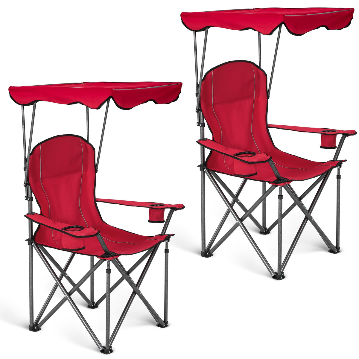 ALPHA CAMP Heavy Duty Canopy Camping Chairs with Adjustable Sunshade