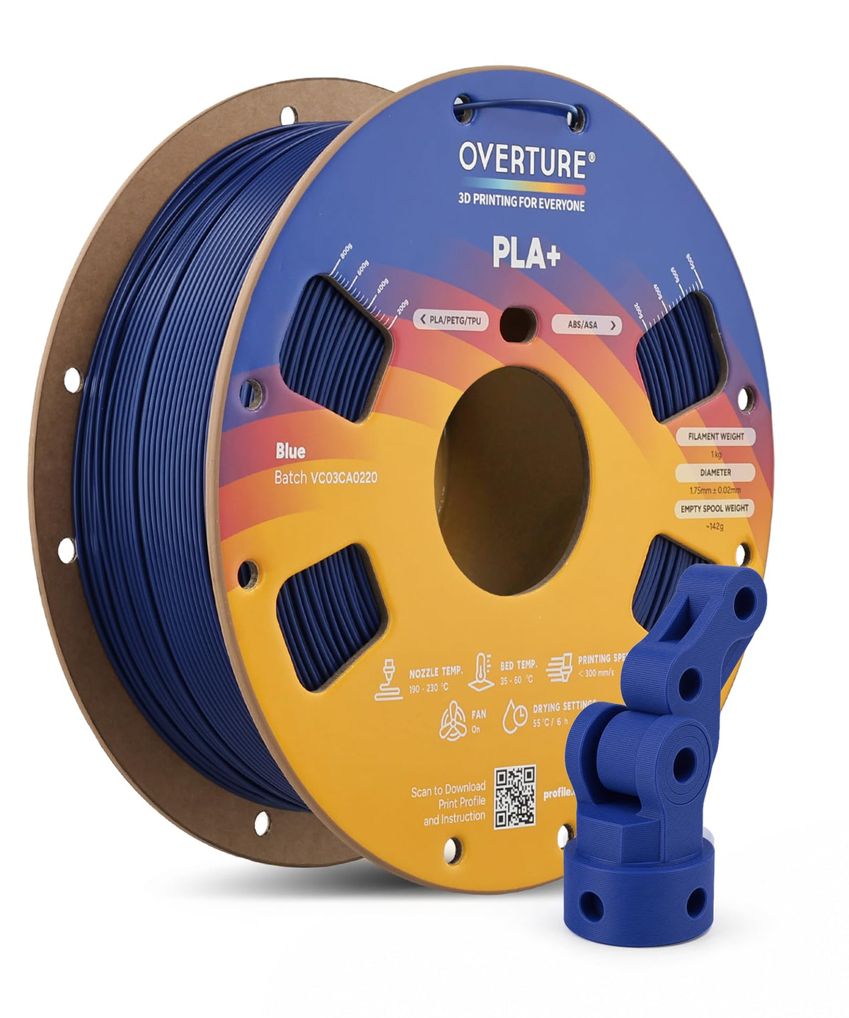 OVERTURE 10KG Bundle High Speed PLA+ 3D Printer Filament 1.75mm