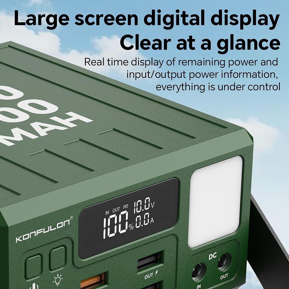 High Capacity Power Bank 100000mAh Fast Charging 22.5W PD 20W Portable USB C Battery Packs with 7 Outputs & LCD Display Battery Bank for iPhone, Samsung, iPad ,Macbook & Outdoors Camping (GREEN)