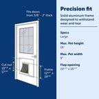 PetSafe Freedom Aluminum Dog & Cat Door, Pets up to 100 lbs, Large, White