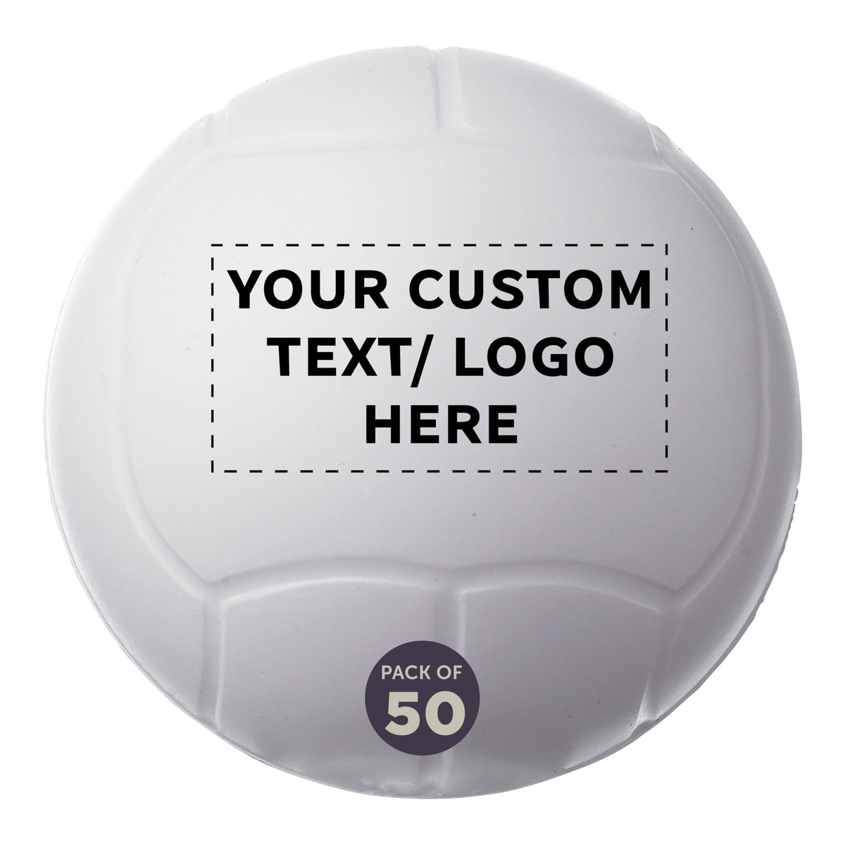 DISCOUNT PROMOS Custom Golf Shaped Squeeze Balls Set of 50, Personalized Bulk Pack - Perfect for Promotional Giveaways - White