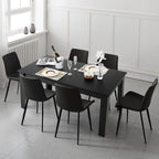 GIANTEX Dining Table for 4-6, 63" Large Rectangular Kitchen Table, Black