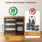 3D Printer Stand with Filament Storage Rack, Heavy Duty 3D Printer Table with Power Outlet, 4-Tier Filament Holder with Drawer, 3D Printer Filament Stand Organized for Office Workshop Studio