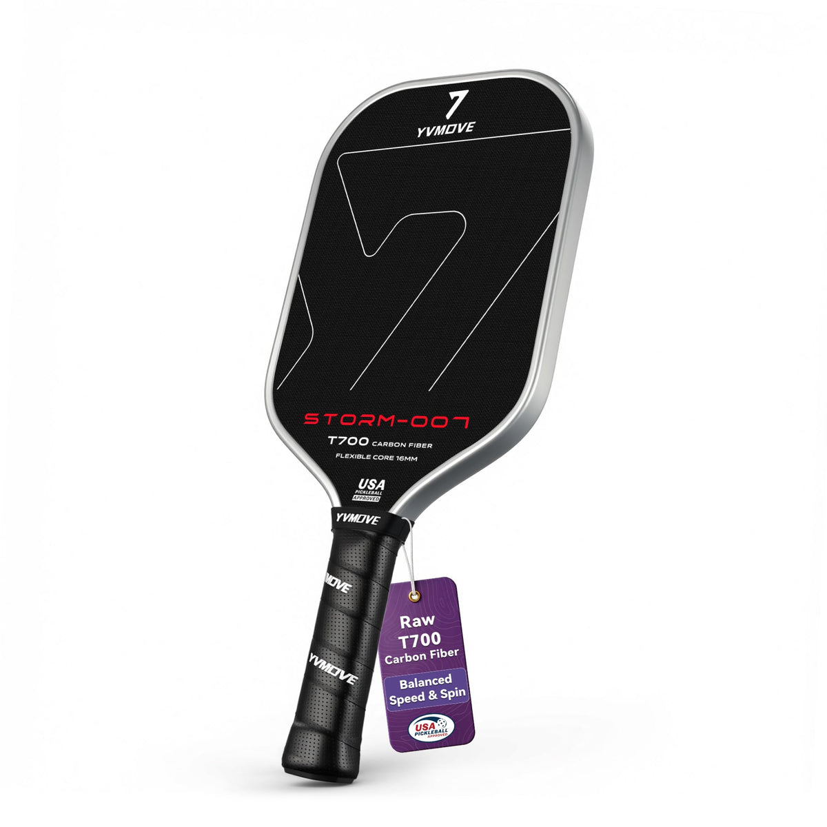 YVmove 16mm T700 Carbon Fiber Pickleball Paddle, USAPA Approved