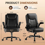 GTPLAYER Mid-Back Office Chair, Comfortable Chairs with Flip-up Arms, Black