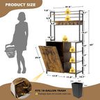 Kitchen Bakers Rack with Power Outlet, Microwave Oven Organizer