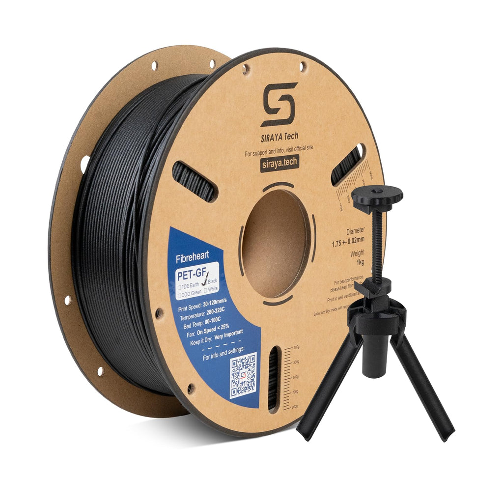 Siraya Tech Fibreheart PPA-CF Core 3D Printer Filament, Black, 1kg